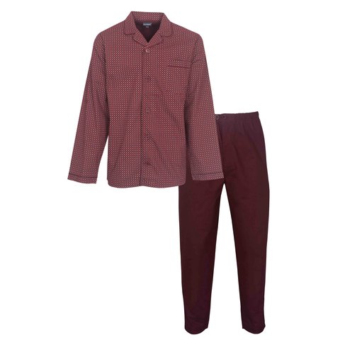 Paul Hopkins Heren Pyjama - Doorknoop - Katoen - Rood