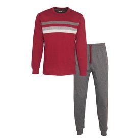 MEQ MEQ Heren Pyjama - Ronde Hals - Nachtkleding - Rood