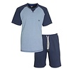 MEQ Heren Shortama - Pyjama Set - 100% Katoen - Blauw