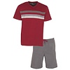 MEQ Heren Shortama - Pyjama Set - V Hals - Grijs