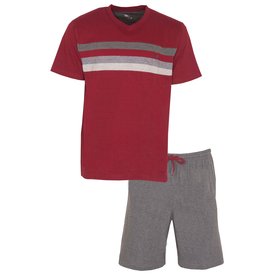 MEQ MEQ Heren Shortama - Pyjama Set - V Hals - Grijs