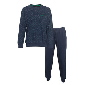 Paul Hopkins Paul Hopkins Heren Pyjama - Katoen - Polo Sluiting - Blauw