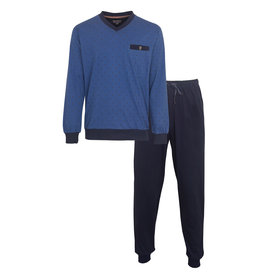 Paul Hopkins Paul Hopkins Heren Pyjama - Katoen - V Hals - Blauw