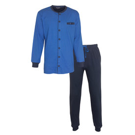 Paul Hopkins Paul Hopkins Heren Pyjama - Doorknoop - Ziekenhuispyjama - Blauw
