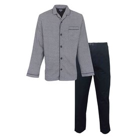 Paul Hopkins Paul Hopkins Heren Pyjama - Katoen - Doorknoop - Blauw/Wit