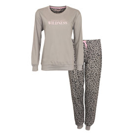 Irresistible Irresistible Dames Pyjama - 100% Katoen - Grijs-Bruin