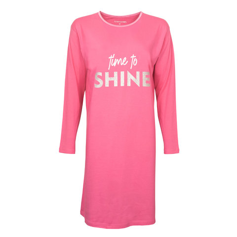 Temptation Dames Nachthemd - Bigshirt - Katoen - Roze