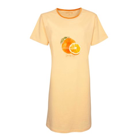 Temptation Dames Nachthemd - Bigshirt - Licht Oranje