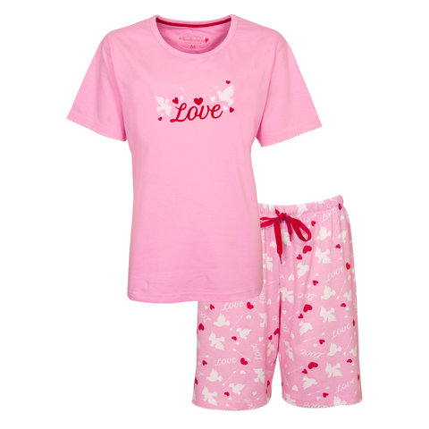 Tenderness - Dames Shortama - Pyjama Set - Roze