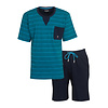 M.E.Q. Heren Shortama - Pyjama Set - 100% Katoen - Blauw