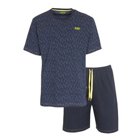 MEQ MEQ Heren Shortama - Pyjama Set - Ronde Hals - Blauw