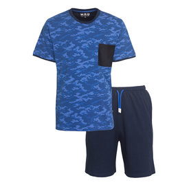 MEQ MEQ Heren Shortama - Pyjama Set - Korte mouwen - Blauw