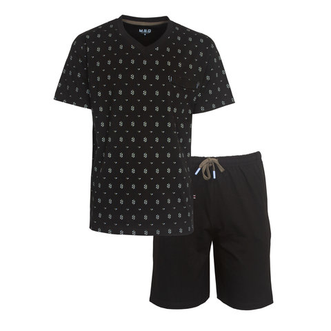 M.E.Q. Heren Shortama - Pyjama Set - 100% Katoen - Zwart