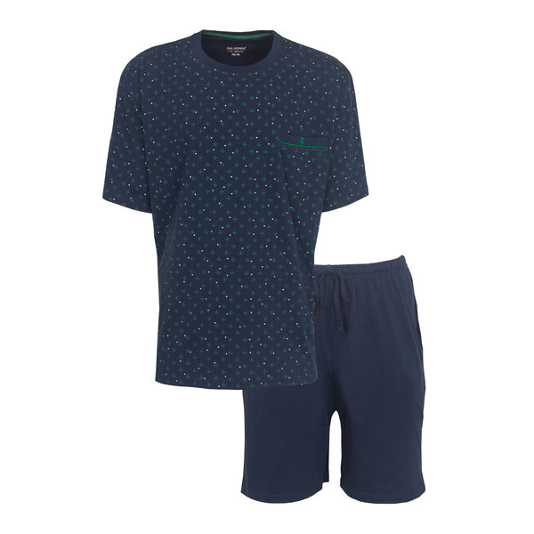 Paul Hopkins Paul Hopkins Heren Shortama - Pyjama Set - Donker Blauw/Groen