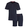 Paul Hopkins Heren Shortama - Pyjama Set - 100% Katoen - Donker Blauw