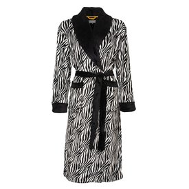 Irresistible Irresistible - Dames Badjas - Fleece - Zebra Zwart/Wit