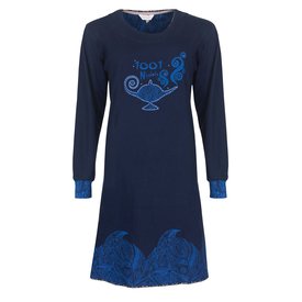 Tenderness Tenderness Dames Nachthemd - Lange Mouwen - Donker Blauw