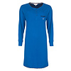 Tenderness Dames Nachthemd - Polo Sluiting - Katoen - Blauw