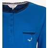 Tenderness Dames Nachthemd - Polo Sluiting - Katoen - Blauw