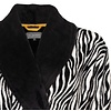 Irresistible - Dames Badjas - Fleece - Zebra Zwart/Wit