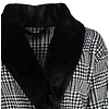 Medaillon Dames Badjas - Fleece - Ruit Dessin - Zwart