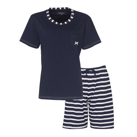 Tenderness - Dames Shortama - Pyjama Set - Blauw