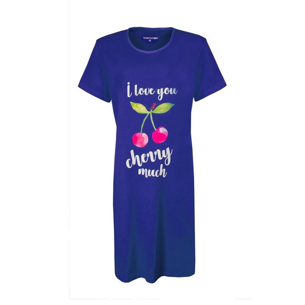 Temptation Temptation Dames Nachthemd - Bigshirt - Blauw