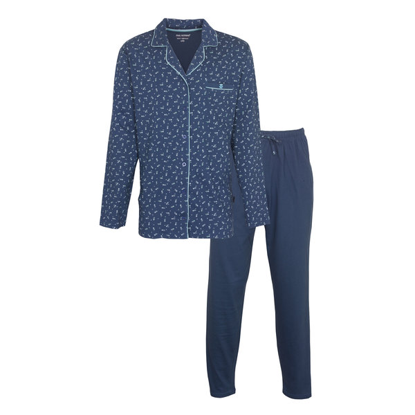 Paul Hopkins Paul Hopkins - Heren Pyjama - Doorknoop - Blauw