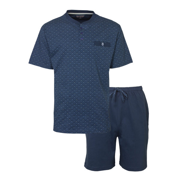 Paul Hopkins Paul Hopkins Heren Shortama - Pyjama Set - Met Knopen - Blauw