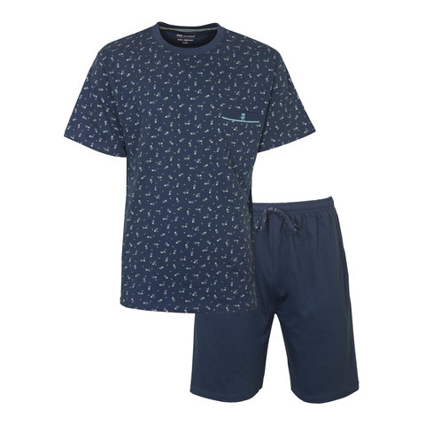 Paul Hopkins Heren Shortama - Katoen - Pyjama Set - Blauw