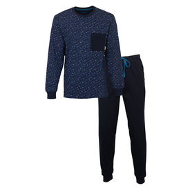 MEQ MEQ Heren Pyjama - Nachtkleding - 100% Katoen - Blauw