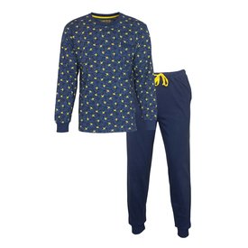 MEQ MEQ Heren Pyjama - Pyjama Set - 100% Gekamde Katoen - Blauw