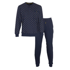 Paul Hopkins Paul Hopkins Heren Pyjama - Polo Sluiting - Katoen - Blauw