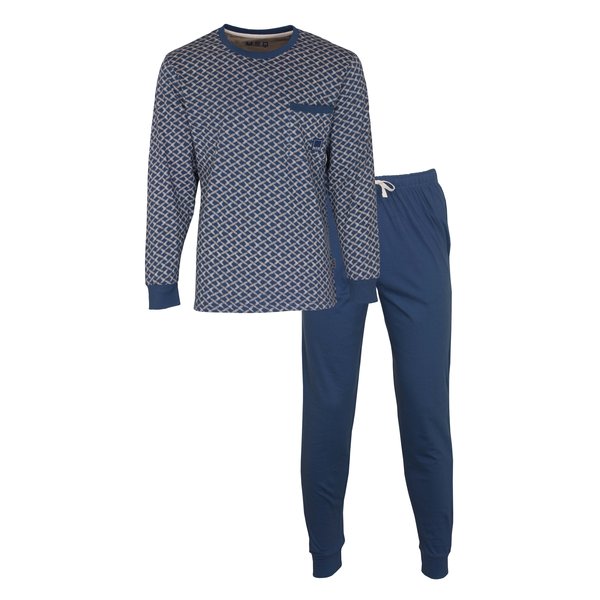 Merkloos M.E.Q - Heren Pyjama - Blauw