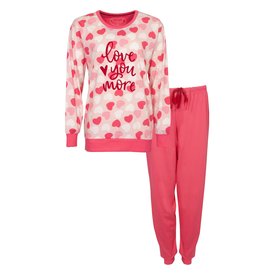 Tenderness Tenderness Dames Pyjama - Katoen - Ronde Hals - Roze
