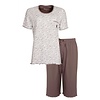 Tenderness Dames Pyjama - 3/4 broek - Ronde Hals - Bruin