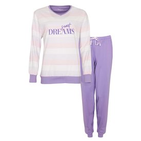Tenderness Tenderness Dames Pyjama - Katoen - V Hals - Paars