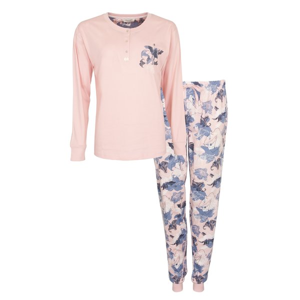 Tenderness Tenderness Dames Pyjama - Polo Sluiting - Licht Roze