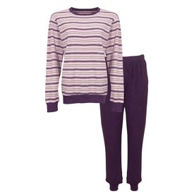 Tenderness Tenderness Dames Pyjama - Badstof - Ronde Hals - Paars