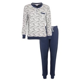 Tenderness Tenderness Dames Pyjama - Fleece - Polo Sluiting - Blauw
