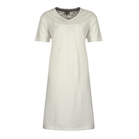 Medaillon Medaillon Dames Nachthemd - 100% Gekamde Katoen - Wit