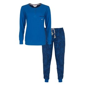 Tenderness Tenderness Dames Pyjama - 100% Katoen - Helder Blauw