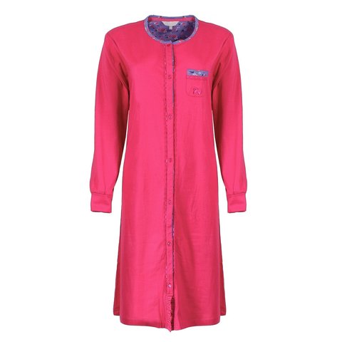 Tenderness Dames Nachthemd - Doorknoop - Donker Roze