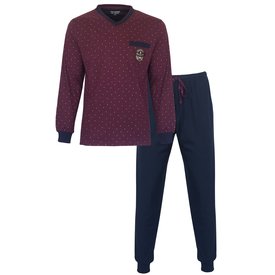 Paul Hopkins Paul Hopkins Heren Pyjama - 100% Katoen - Bordeaux Rood