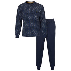 Paul Hopkins Paul Hopkins Heren Pyjama - Katoen - Ronde Hals - Blauw