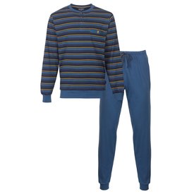 Paul Hopkins Paul Hopkins Heren Pyjama - Gestreept - 100% Katoen - Blauw