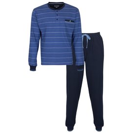Paul Hopkins Paul Hopkins Heren Pyjama - Gestreept - 100% Katoen - Blauw