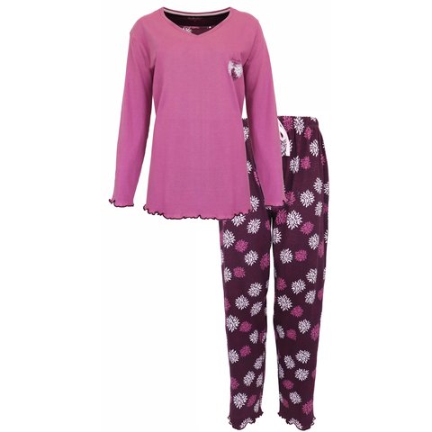 Tenderness Dames Pyjama - Katoen - Donker Roze