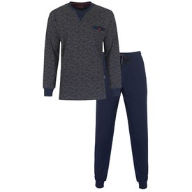 MEQ MEQ Heren Pyjama - Nachtkleding - 100% Katoen - Grijs