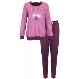 Tenderness Tenderness Dames Pyjama - Lange Mouwen - Donker Roze